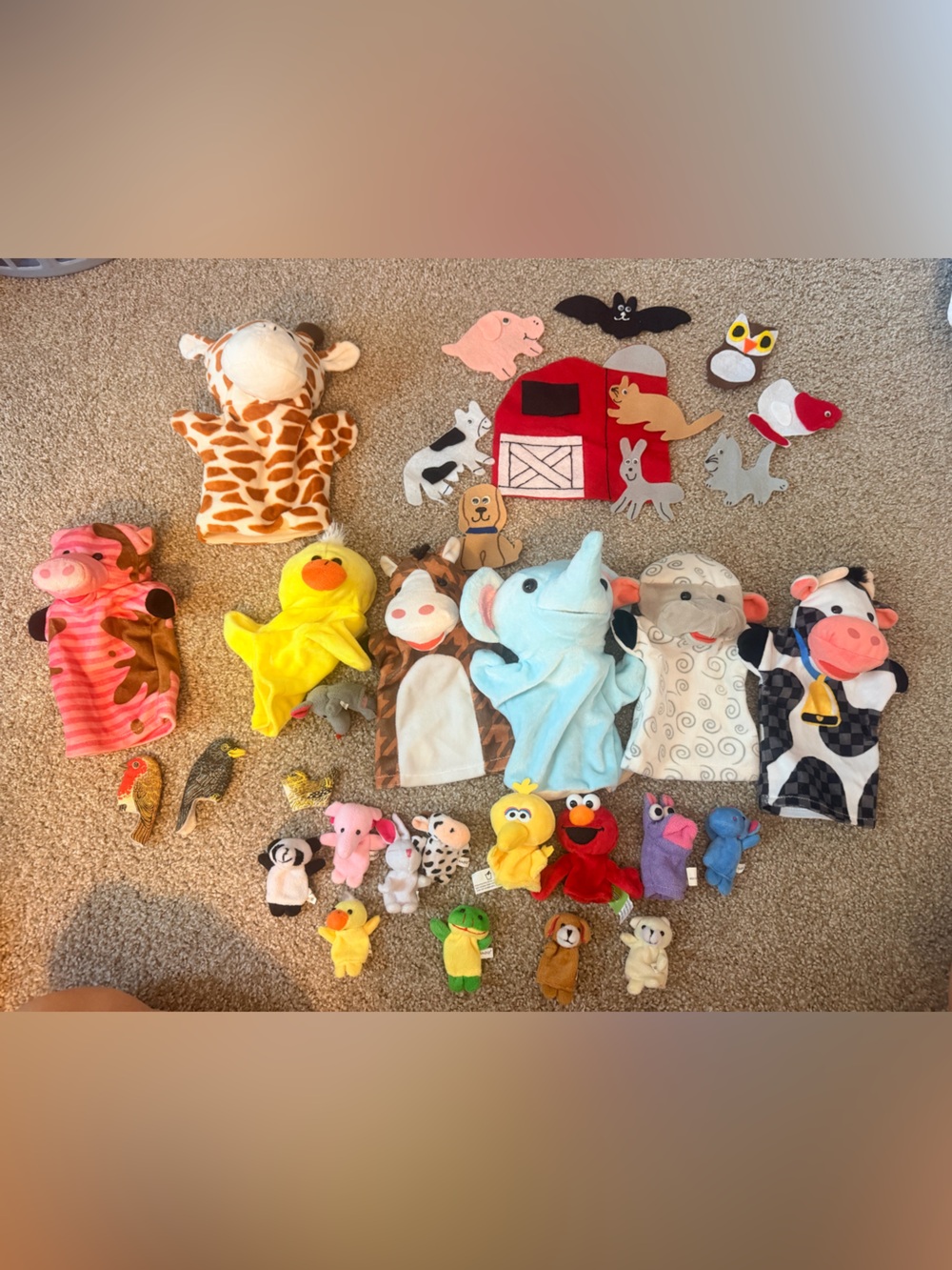 Assorted Kids Plush Hand and Finger Puppets - and Felt Board Characters